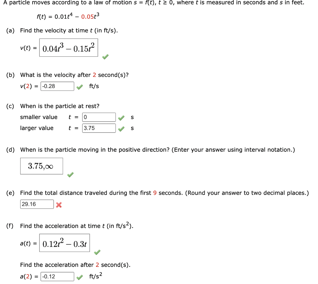 Solved A particle moves according to a law of motion