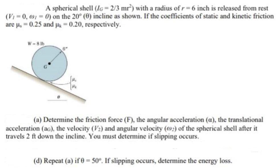 Solved A Spherical Shell Ig 2 3 Mrº With A Radius Of R Chegg Com