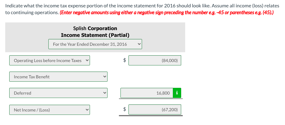 Solved Splish Corporation has pretax financial income (or | Chegg.com