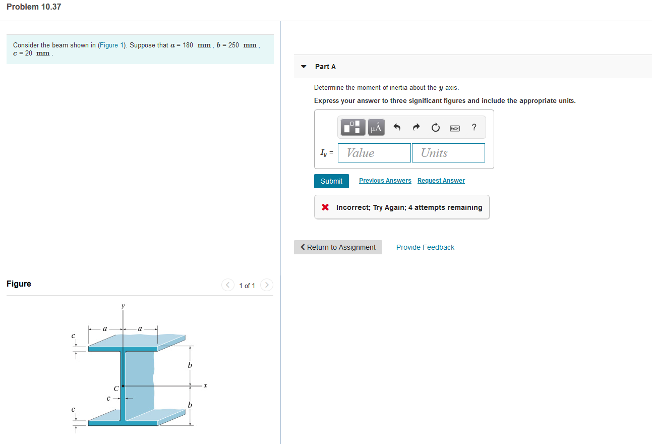 Solved Problem 10.37 Consider the beam shown in (Figure 1). | Chegg.com