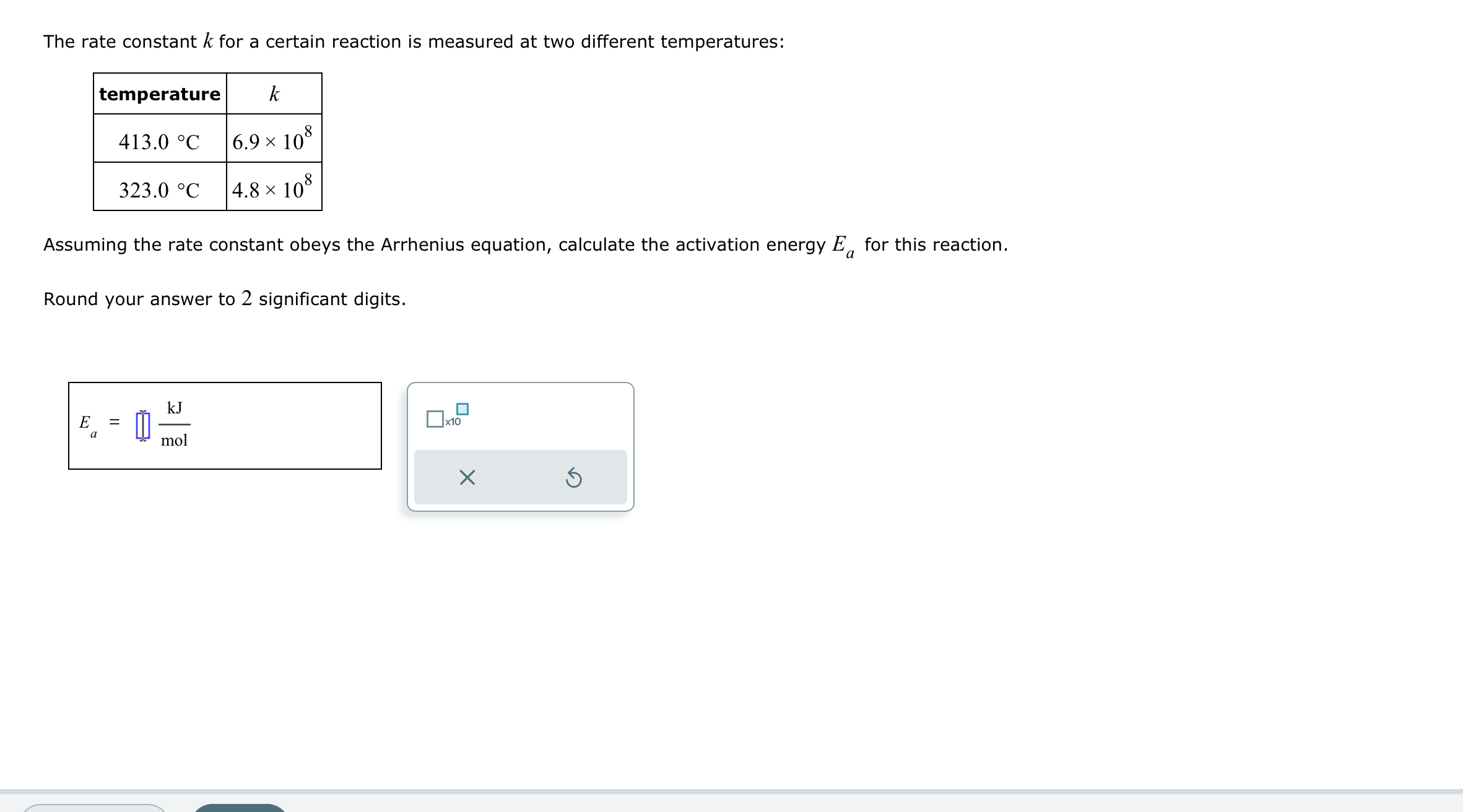 Solved The rate constant k for a certain reaction is | Chegg.com