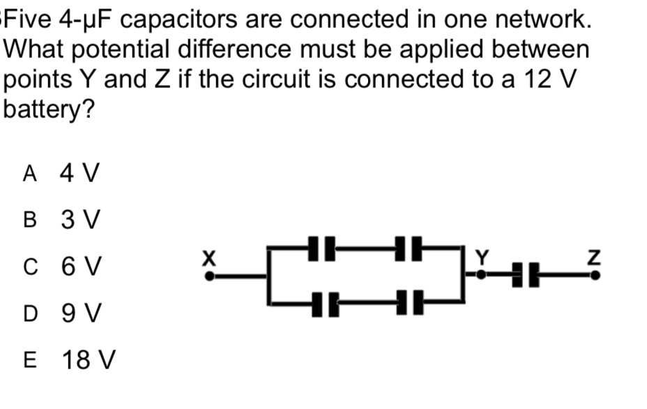 Solved Five 4uF capacitors are connected in one network.