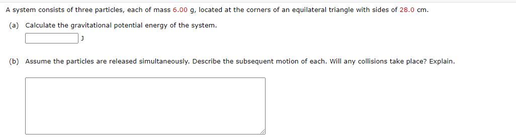 Solved A system consists of three particles, each of mass | Chegg.com