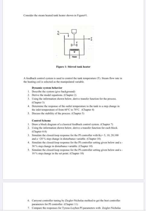 Solved Consider the steam heated tank heater shown in Figure | Chegg.com