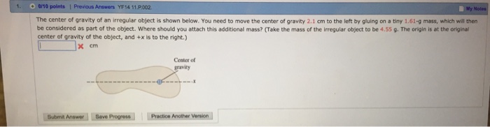 solved-the-center-of-gravity-of-an-irregular-object-is-shown-chegg