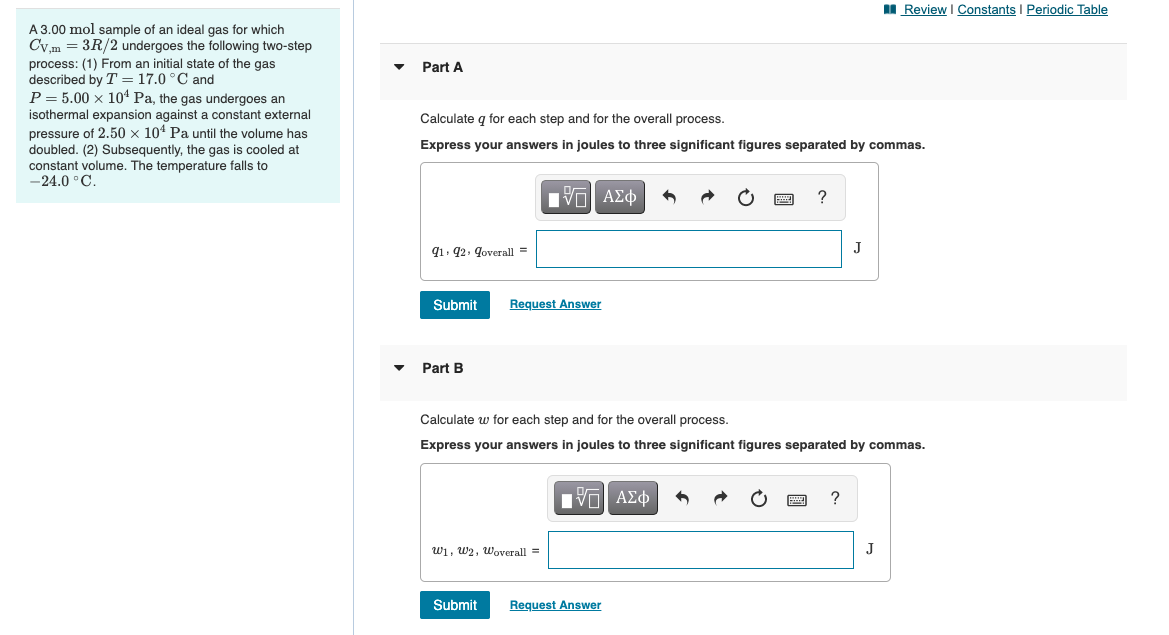 Solved M Review Constants Periodic Table Part A A 3.00 mol | Chegg.com