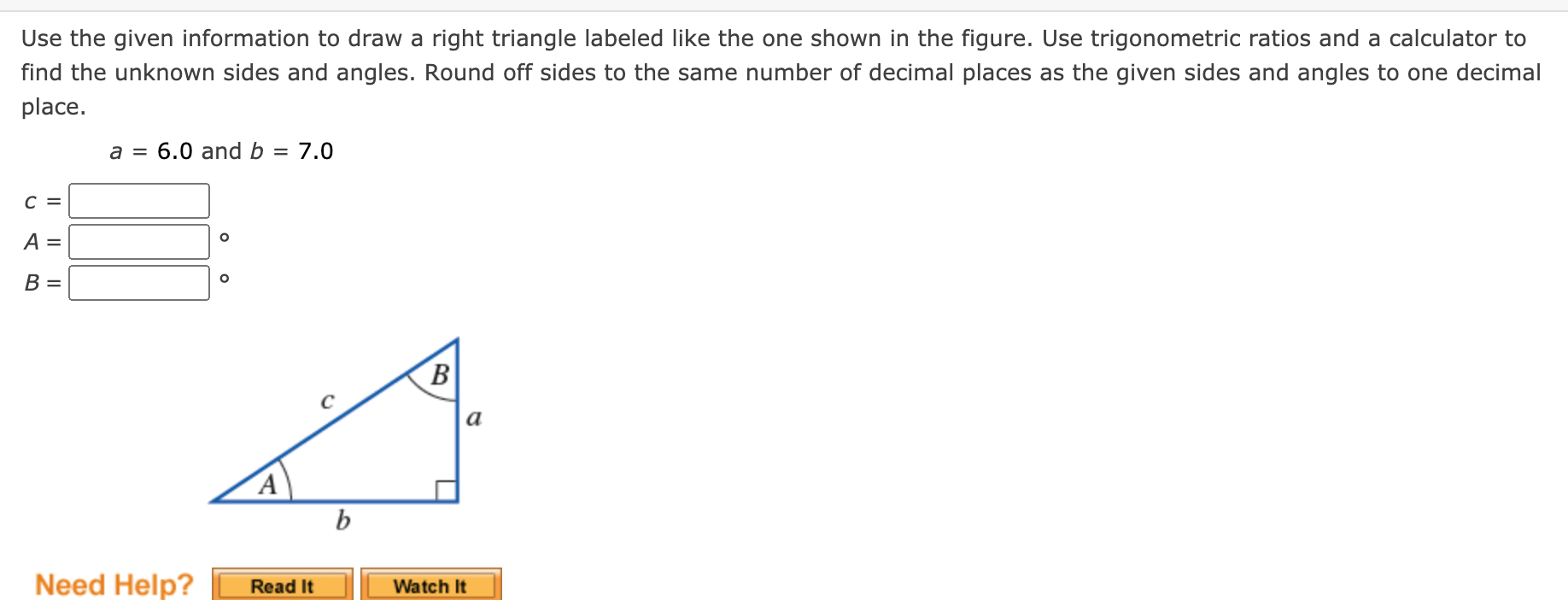 Solved Use the given information to draw a right triangle | Chegg.com