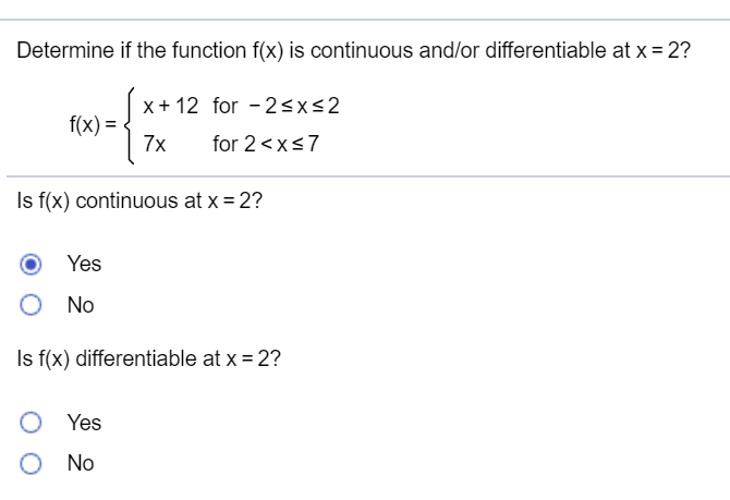 Solved Determine If The Function F X Is Continuous And Or