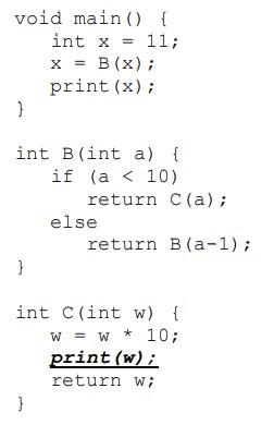 Solved Draw a runtime stack when the time execution reaches | Chegg.com