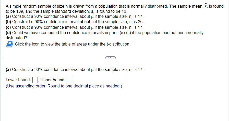 Solved A simple random sample of size n is drawn from a | Chegg.com