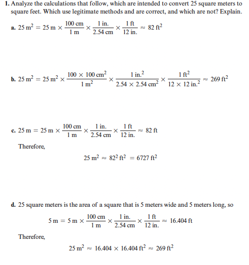 Solved 1. Analyze the calculations that follow which are Chegg