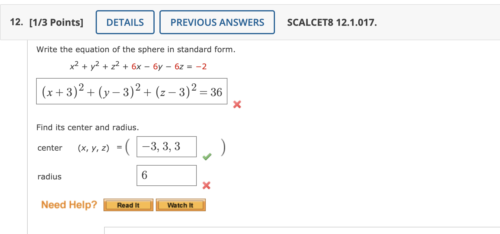 Solved Write the equation of the sphere in standard form. x2 | Chegg.com