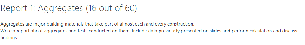 Solved Report 1: Aggregates (16 out of 60) Aggregates are | Chegg.com
