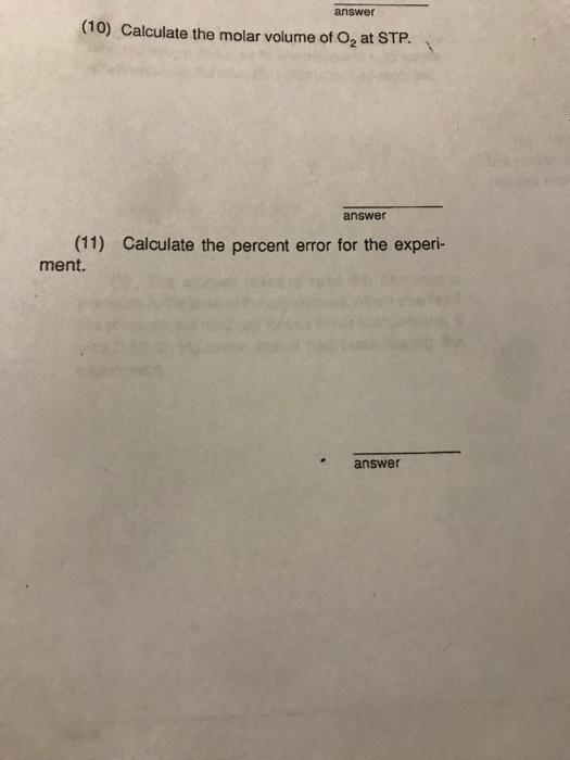 Solved 2. A Student Performed The Experiment Described In | Chegg.com