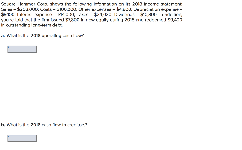 Solved Square Hammer Corp. shows the following information