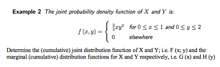 Solved Example 2 The joint probability density function of X | Chegg.com