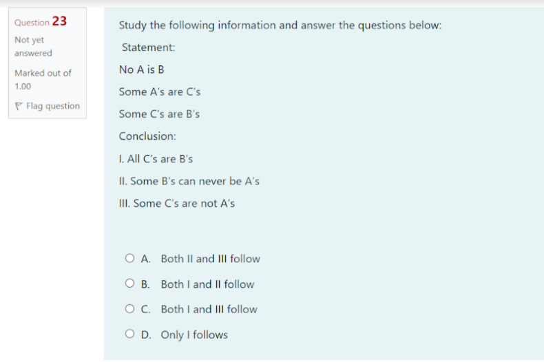 Solved Statement: Question 9 Not yet answered Marked out of | Chegg.com