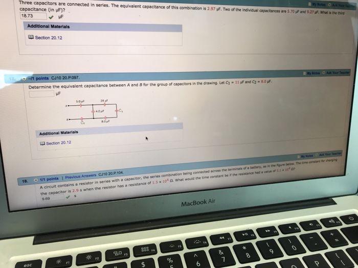 Solved Three capacitors are connected in series. The | Chegg.com