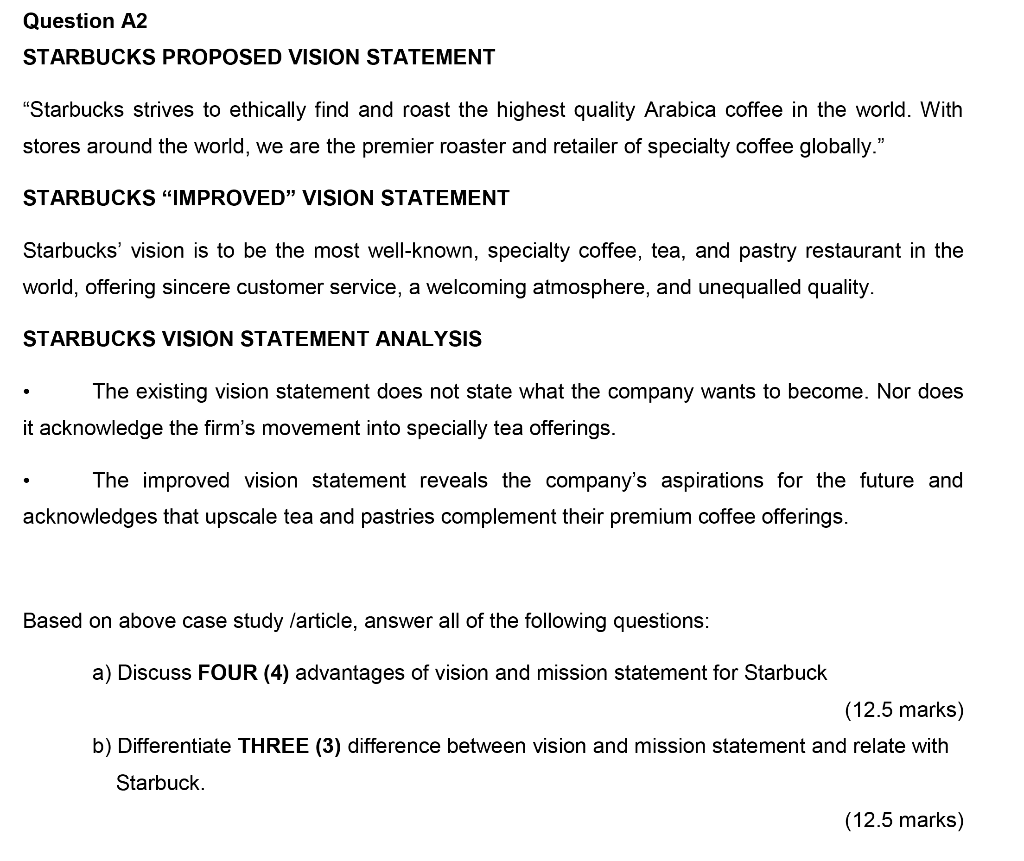 mission vision and values of starbucks