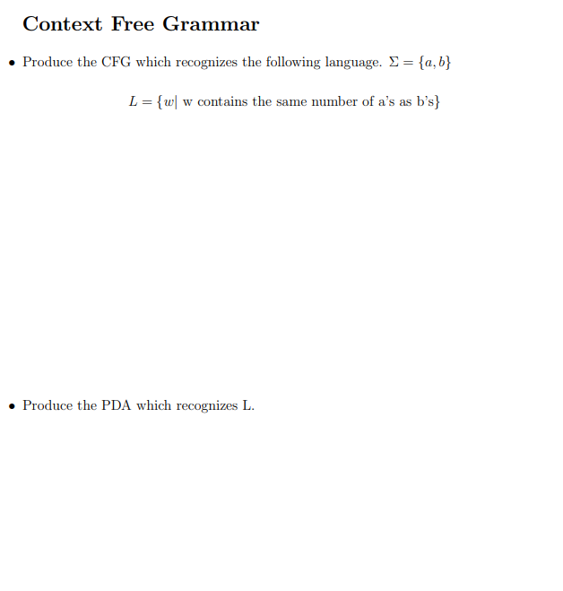 Solved Context Free Grammar Produce the CFG which recognizes | Chegg.com
