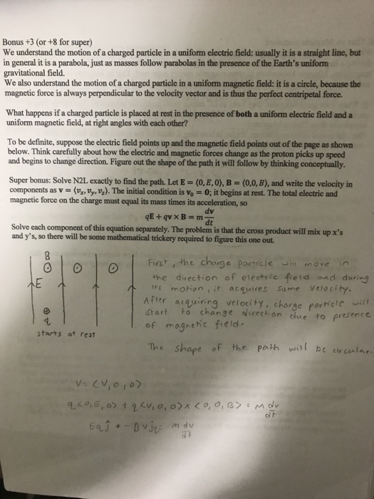 Solved We understand the motion of a charged particle in a | Chegg.com