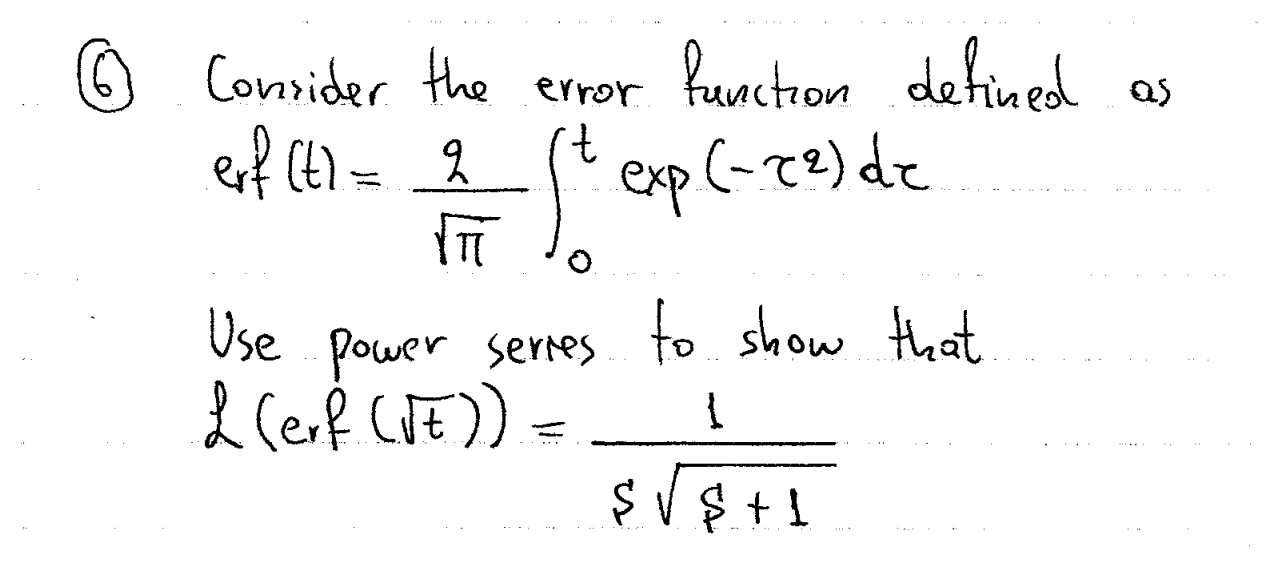 Solved Consider the error function defined as | Chegg.com