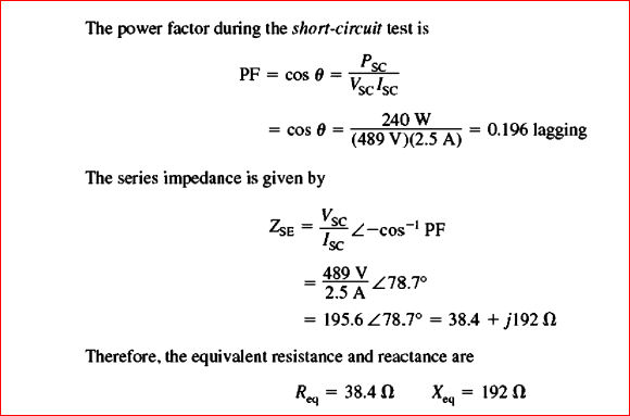 Solved Example 2–2. The equivalent circuit impedances of a | Chegg.com