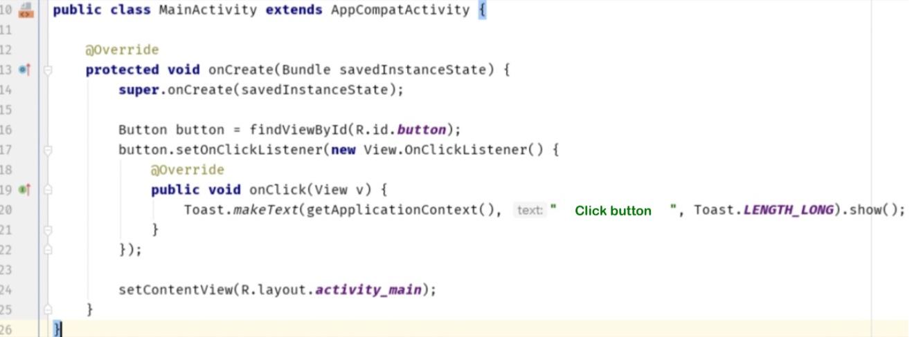 Solved [Android Studio] The source code below is the | Chegg.com