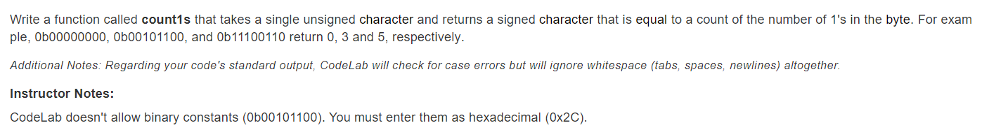 Solved Write a function called count1s that takes a single | Chegg.com