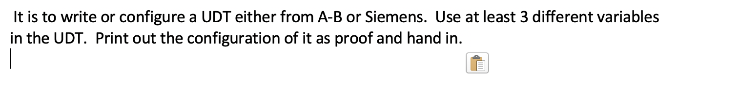 Solved It is to write or configure a UDT either from A-B or | Chegg.com