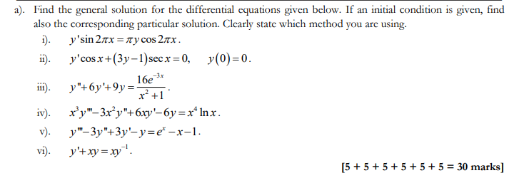 Solved a). Find the general solution for the differential | Chegg.com
