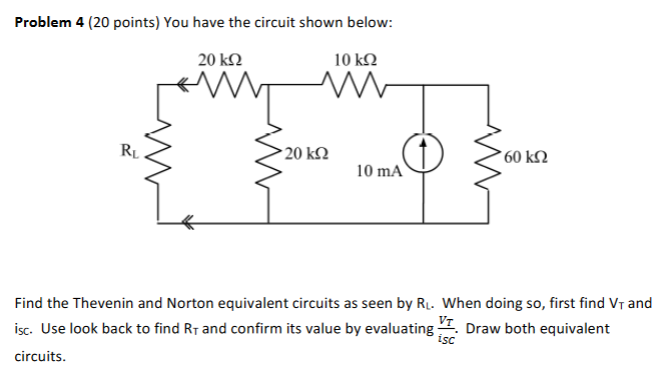 Solved Problem 4 (20 points) You have the circuit shown | Chegg.com