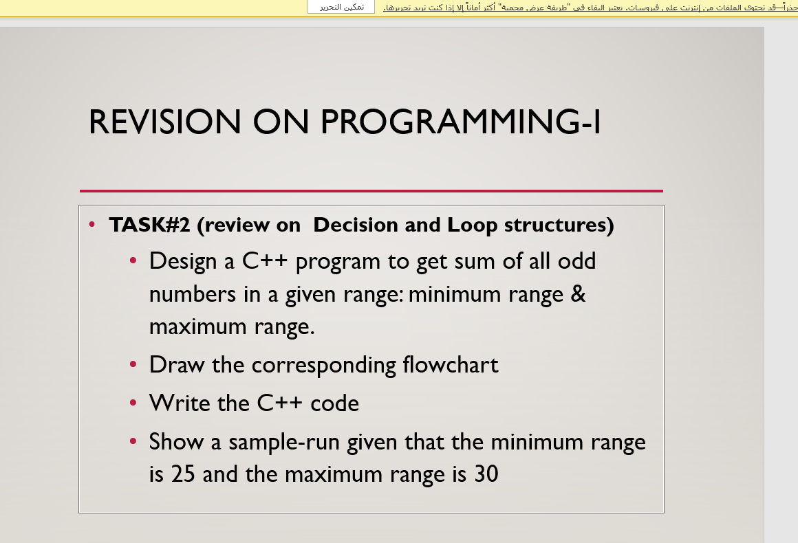 Solved REVISION ON PROGRAMMING-ITASK#2 (review on Decision | Chegg.com