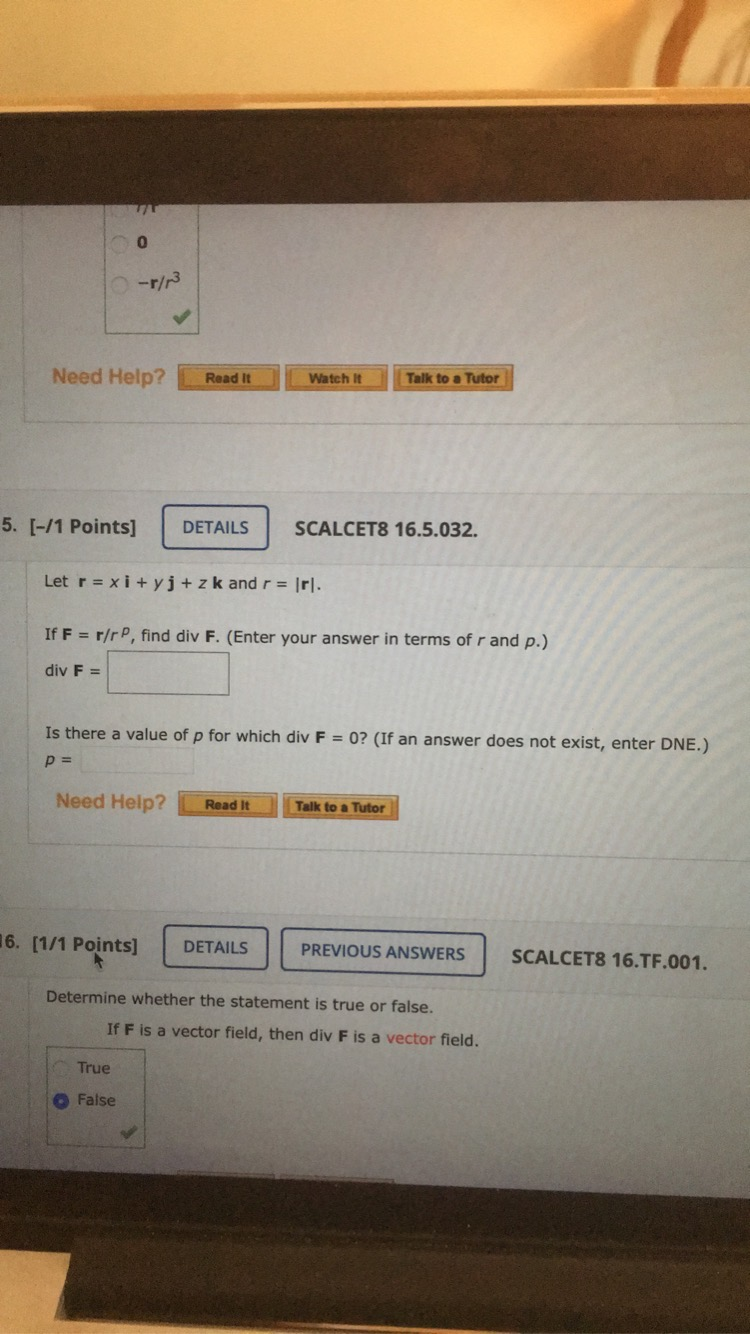 Solved 0 16-2/3 Need Help? Read It Watch It Talk to a Tutor | Chegg.com