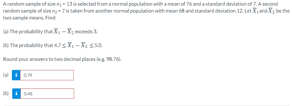 Solved A random sample of size n1 = 13 is selected from a | Chegg.com