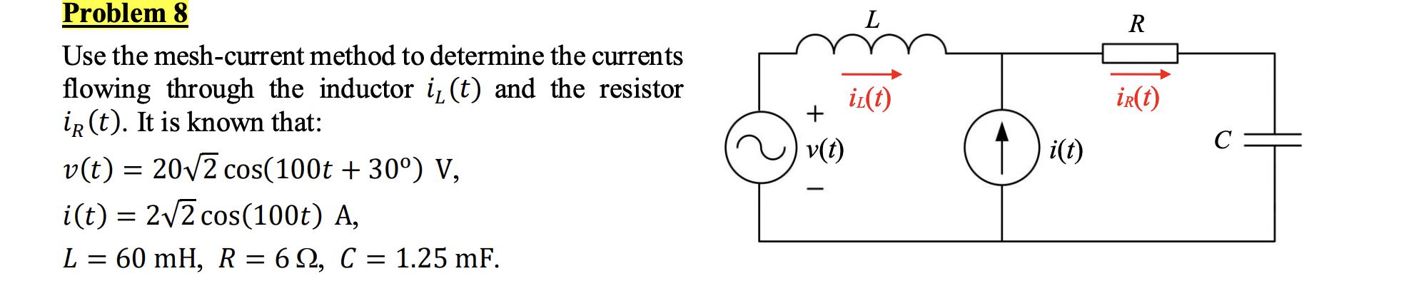 Solved Use the mesh-current method to determine the currents | Chegg.com