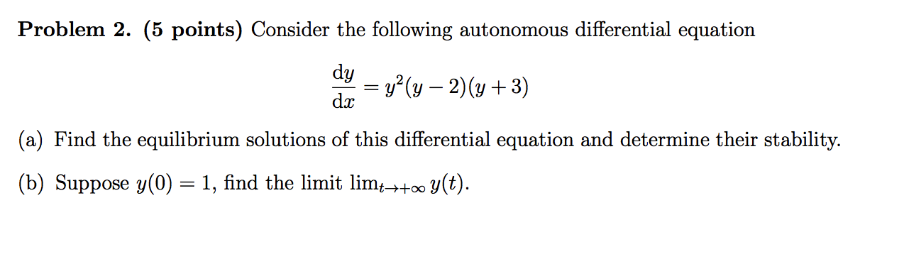 Solved Problem 2. (5 points) Consider the following | Chegg.com