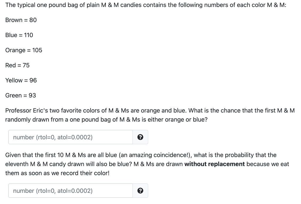 Solved The typical one pound bag of plain M&M candies