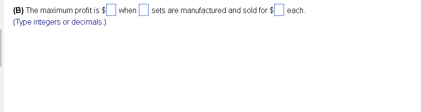 Solved A company manufactures and sells x television sets | Chegg.com