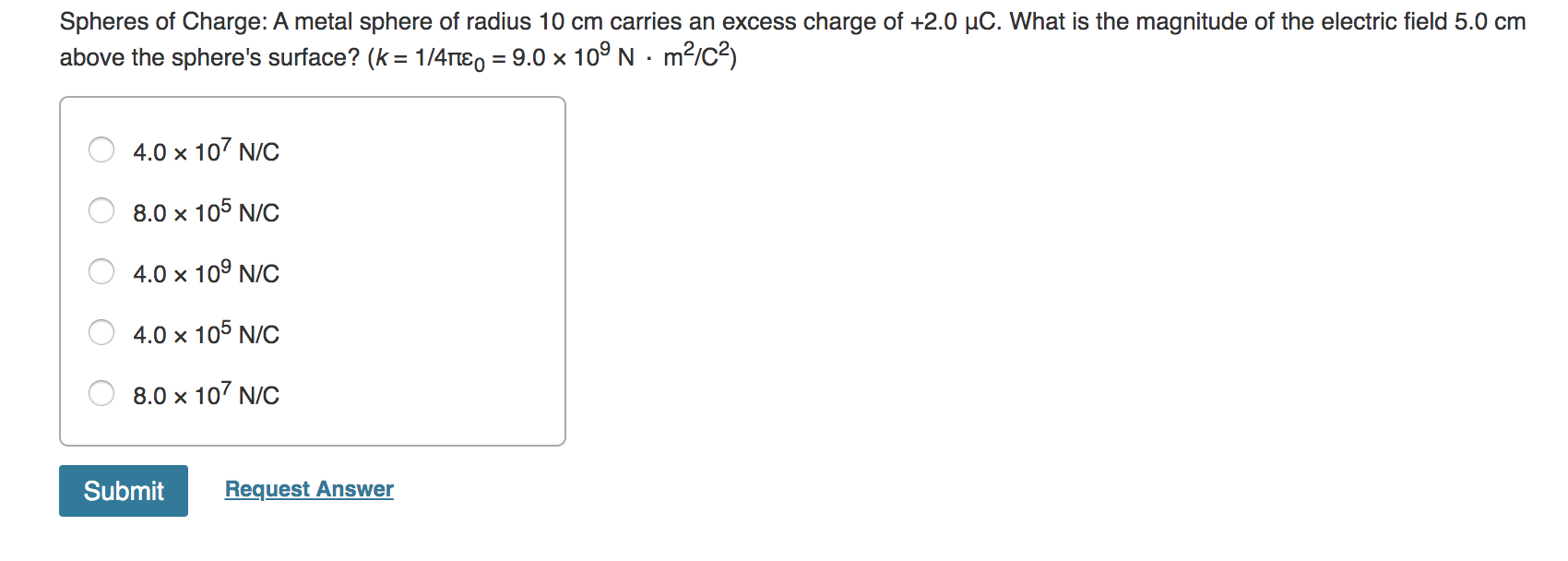 Solved Spheres Of Charge: A Metal Sphere Of Radius 10 Cm | Chegg.com