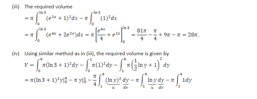 Solved (c) Find the volume of the solid generated by | Chegg.com