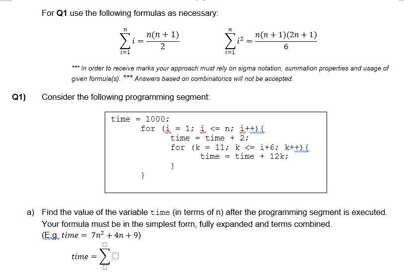 Solved For Q1 use the following formulas as necessary: | Chegg.com