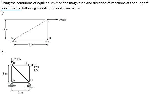 Solved Using the conditions of equilibrium, find the | Chegg.com