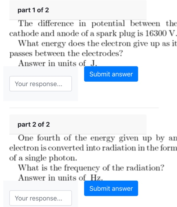 Solved part 1 of 2 The difference in potential between the | Chegg.com