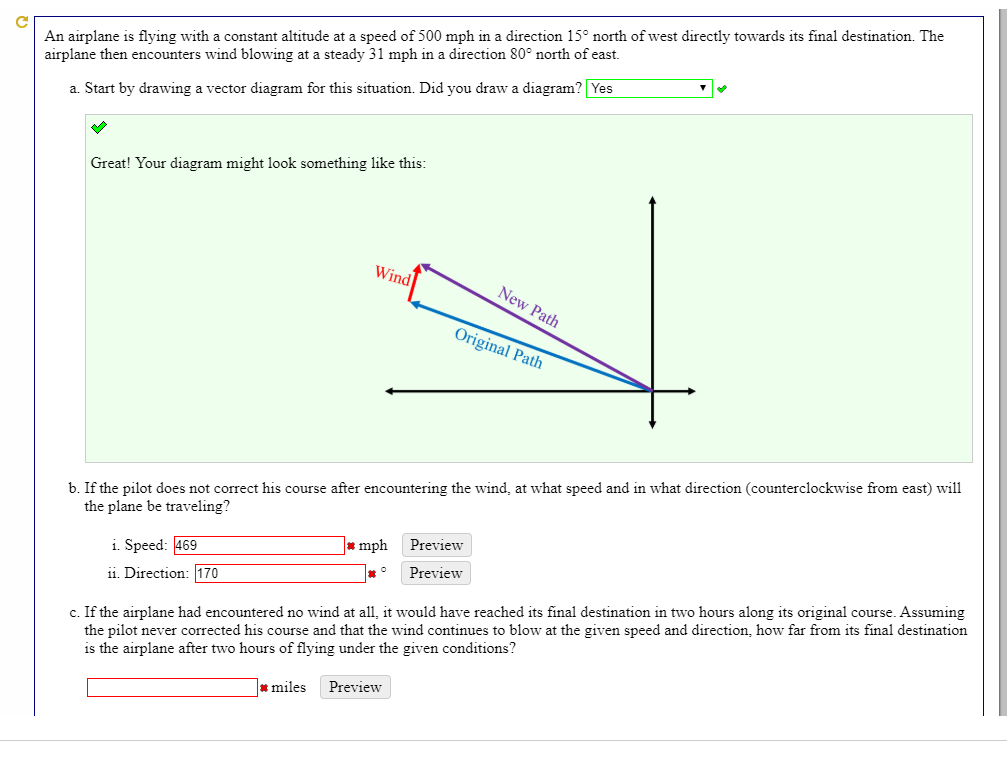 Solved An airplane is flying with a constant altitude at a