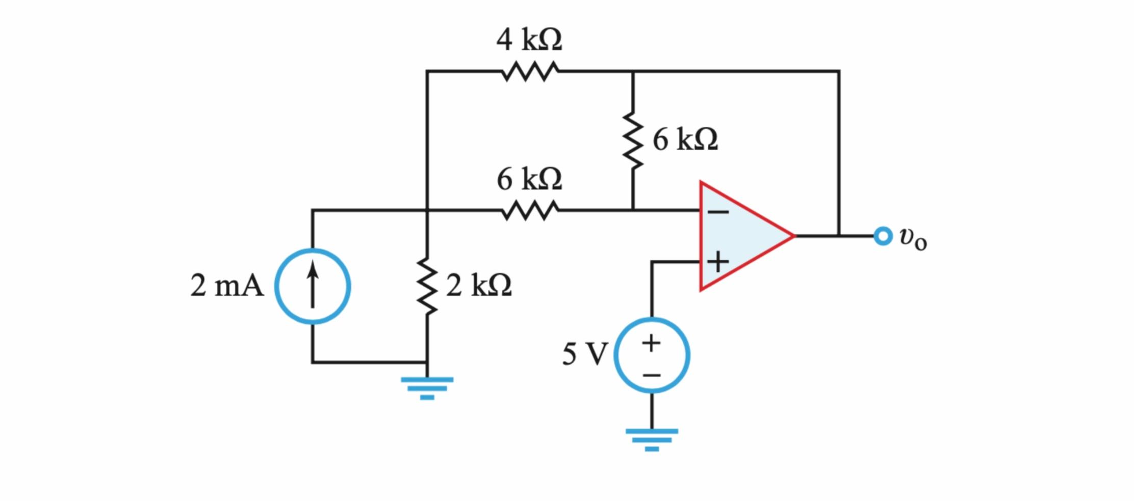 Solved 4 kΩ S6 ΚΩ 6 kΩ + ] υο 2 mA (1 2 2 kΩ 5 V +1 | Chegg.com