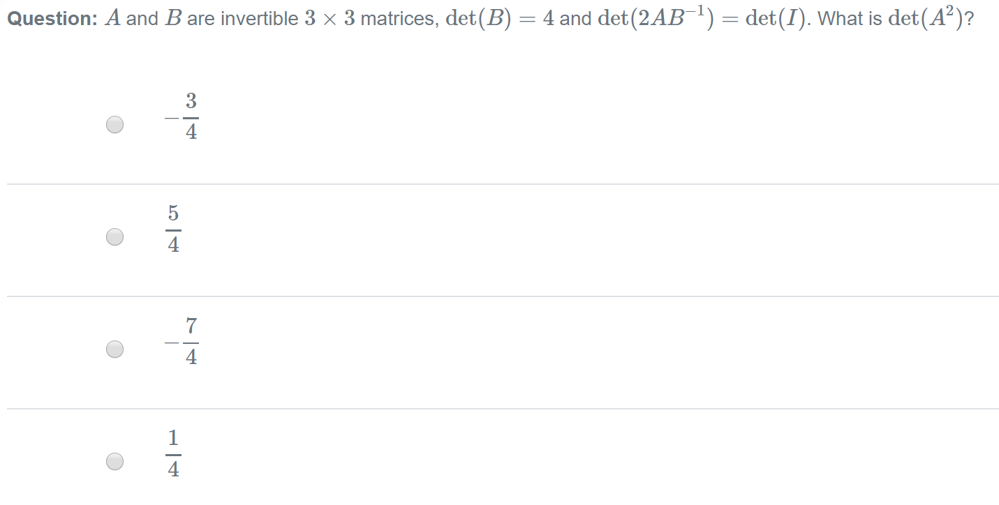 Solved Question: A and B are invertible 3 x 3 matrices, | Chegg.com