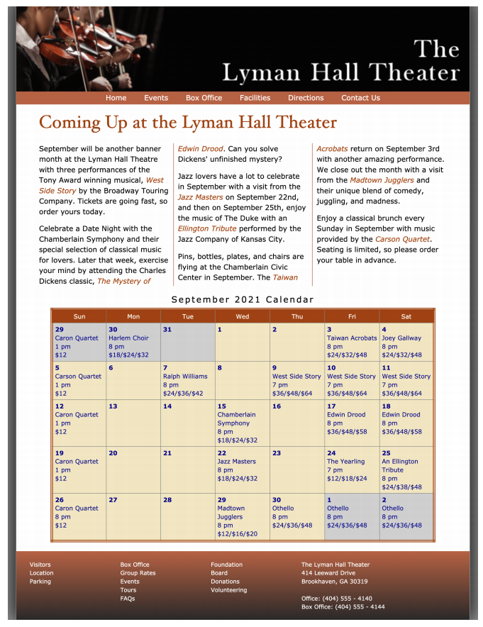 The Lyman Hall Theater Lewis Kern is an events