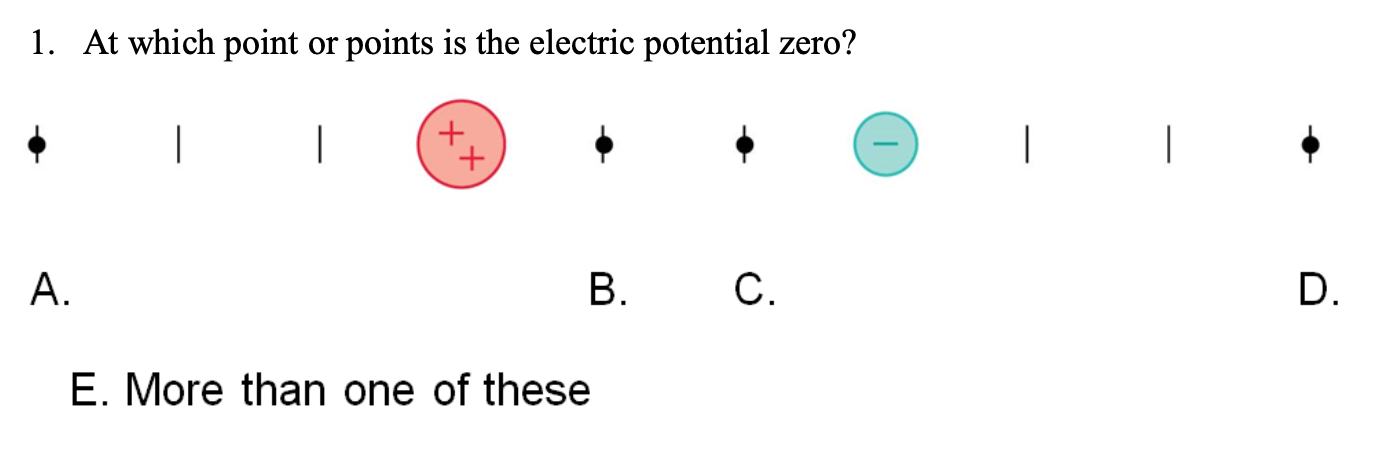 Solved 1. At Which Point Or Points Is The Electric Potential | Chegg.com