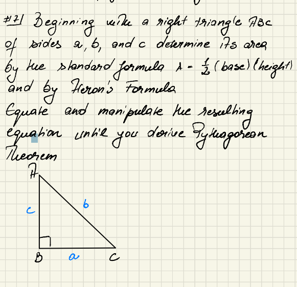 Solved =11 Beginning vilu a right triangle ABC of sides | Chegg.com